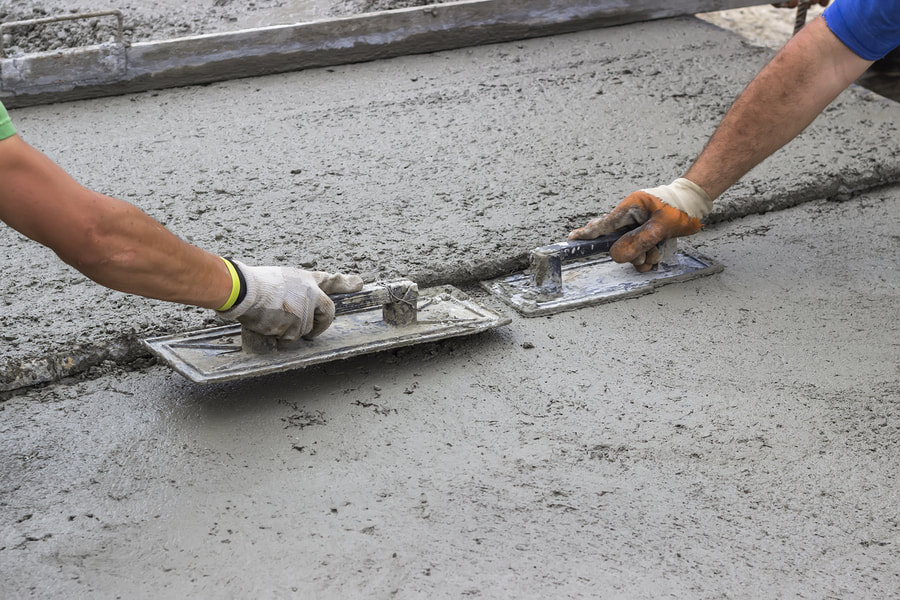 concrete repair with trowels